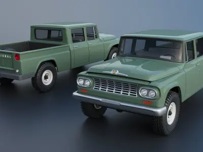 International Pickup C120 Crew Cab 1962 3D print model