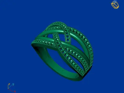 Women Stone Rings Diamond 3D print model purchase