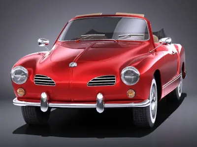 Volkswagen Karmann Ghia Cabrio 1955-1974 VRAY  3D model