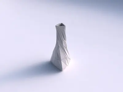 Vase twist tilted triangle with twisted random triangle plates 3D print model
