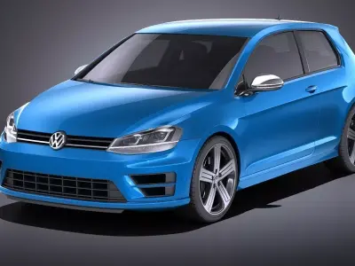 Volkswagen Golf VII R 2014 VRAY 3D model