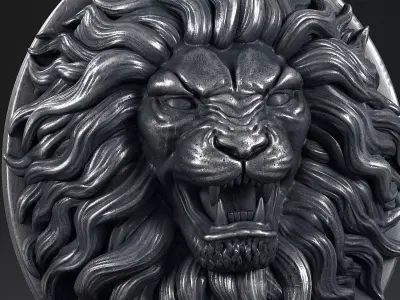 Lion Head Pendant a03  3D print model