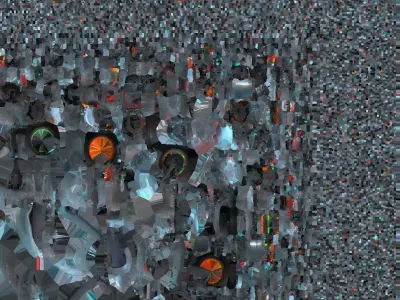 Futuristic Electric Scooter  High-Detail Neon Cyberpunk 3D Model Low-poly 3D model