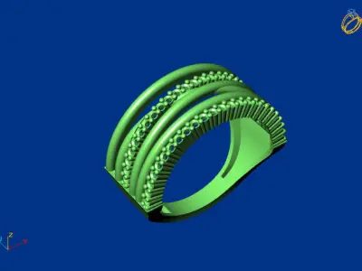 Women Stone Rings Diamond 3D print model get