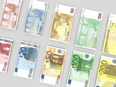 Euro-Bills euro banknotes - euro banknotes 3D model