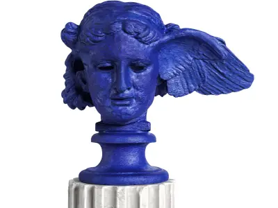 Hypnos head sculpture blue 3D model