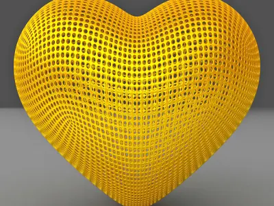 Perforated Heart Shape 3D Print Model 3D print model