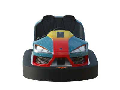 Bumper Car Blue Low-poly 3D model