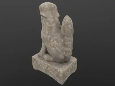 Dog Statue AR VR PBR  Lowpoly with game ready 3d Model Low-poly 3D model purchase