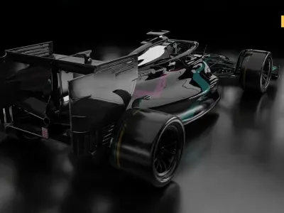 Formula 1 Generic Racing Car 02 Low-poly 3D model