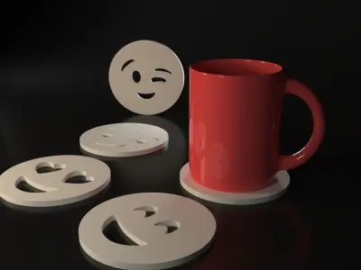 Emojis Coasters 3D print model