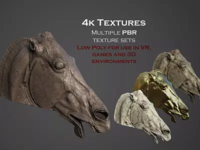 Head of the Horse of Selene Low-poly 3D model