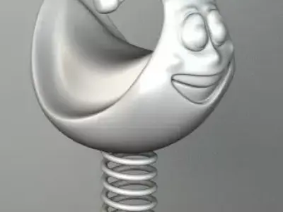 ROCKER 3 cartoon character on chair 3D model