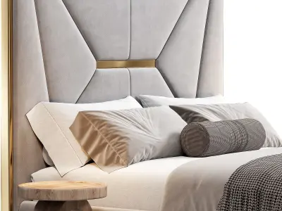 AMBER BEDROOM LUXURY FURNITURE Bed by saberjewels 3D model