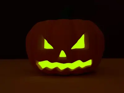 Halloween pumpkin Low-poly 3D model
