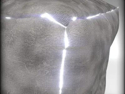 Chesterfield Ottoman Smoky Cube with Led Free 3D model