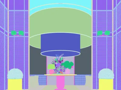 Entrance of Korean style hotel 3D model