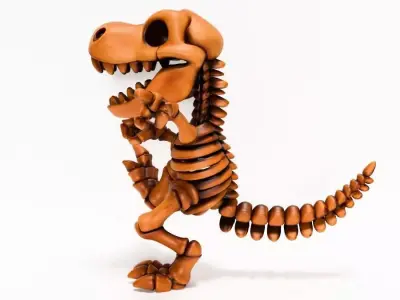 Dino Minimalist Skeletal toy 3D print model