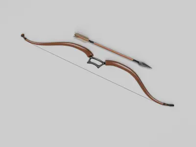 Bow and Arrow Low-poly 3D model