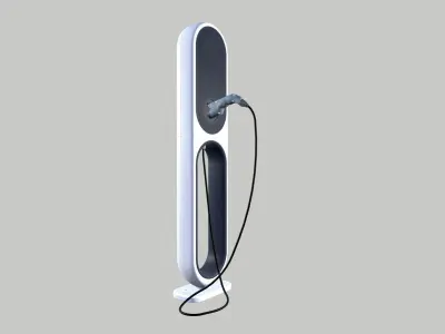 EV Electric Car Charging Station Low-poly 3D model