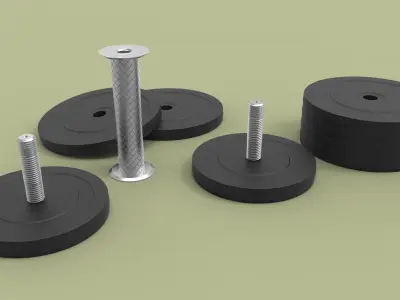 Dumbbell 3-12 kg 3D model