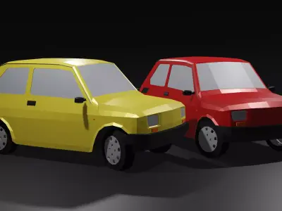 Polish Fiat 126P Low-poly Low-poly 3D model