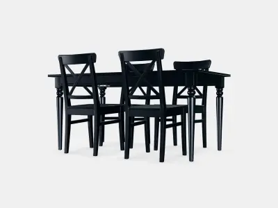 INGATORP - INGOLF table and 4 chairs Low-poly 3D model