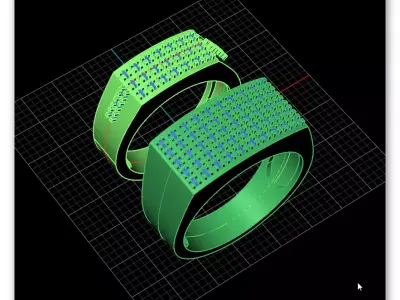 free pave setting engagement jewelry ring Free 3D print model