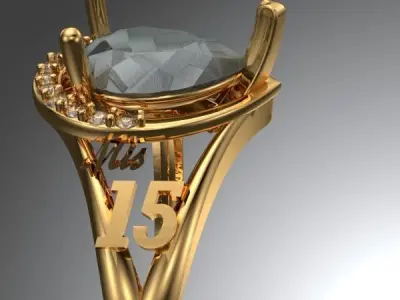 anillo 15 anos  Free 3D print model