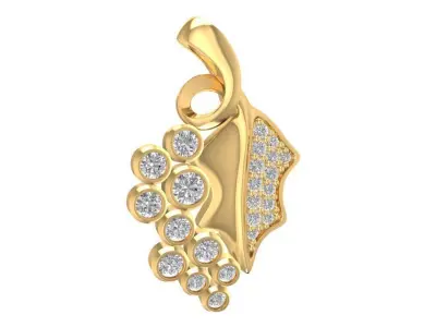 Luxury Leaf Diamond Pendant for Women 658 3D print model