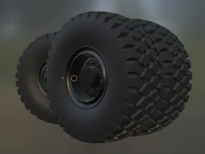 maz truck wheel and tire 3D print model