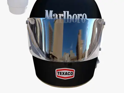 James Hunt helmet Low-poly 3D model