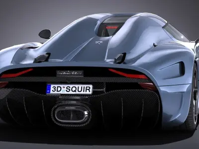 LowPoly Koenigsegg Regera 2017 Low-poly 3D model