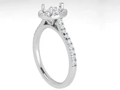 Pear Halo Ring 3964 3D print model