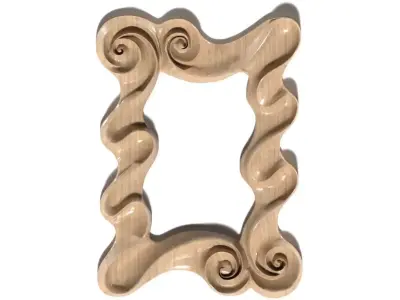 Frame-009 wooden frame with swirls 3D model