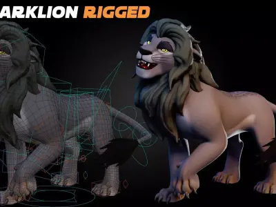 Dark Lion - Stylized Rigged Character from the Lion Pride Series Low-poly 3D model