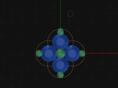 Clover Diamond Pendant Gold Zircon Layering Necklace 3D print 3D print model