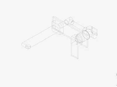 Wall Mixer Set - Luxury - Round - Basin Low-poly 3D model