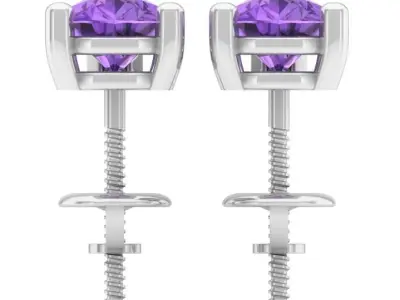 AV 407 Ladies Solitaire Stud Earrings 3D print model