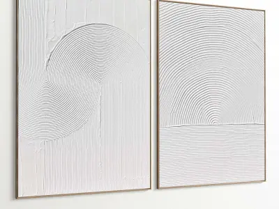 Plaster Two Photo Frame 449 Low-poly 3D model