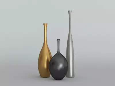 The sleek Reid  Ryan and Regan Vases 3D model