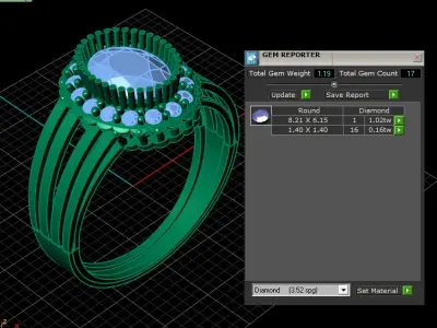 LUXURY DIAMOND RING 3D PRINTABLE MODEL 3D print model
