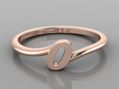 Alphabet Ring O 3D print model