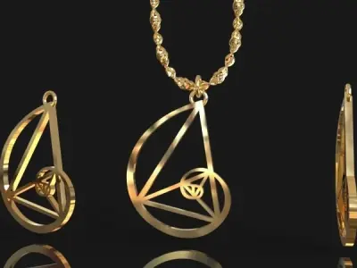 Fibonacci Necklace or earrings 3D print model