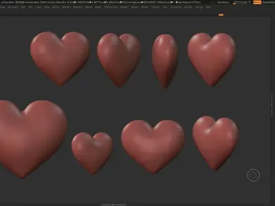 Heart Shape 3D print model 3D print model