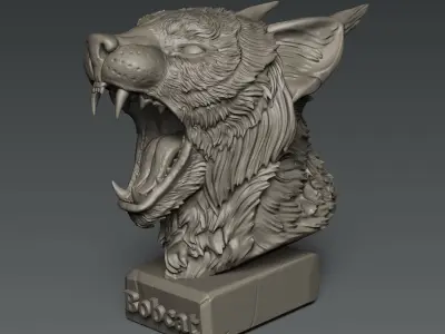 Bobcat Head 3D print model