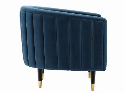 Fluted Juno Velvet Occasional Chair 3D model