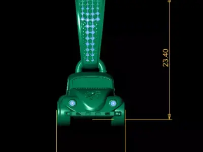  Golden Car Pendant 3D Printable Model 3D print model