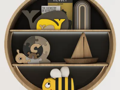 toys and furniture set  Low-poly 3D model