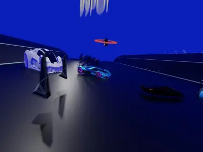 PACK 5 CAR  CHOPPERGUNNER  LIGHT MOTORCYCLE ANIMEDTED Low-poly 3D model